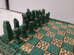 Vintage Mayen Aztec Carved Folding Chess Board alternative image
