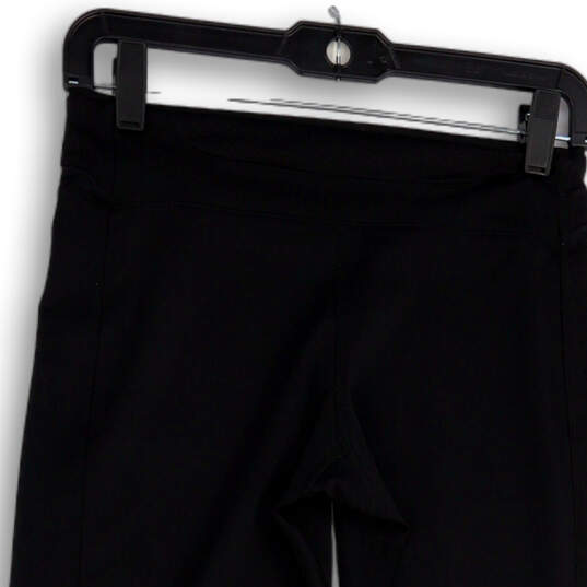 Womens Black Elastic Waist Wide-Leg Slit Hem Pull-On Capri Pants Size Small