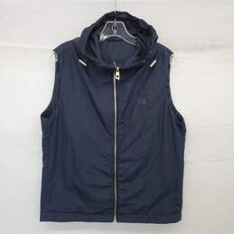 AUTHENTICATED WMNS VERSACE COLLECTION NAVY ZIP UP HOODED VEST SZ 46