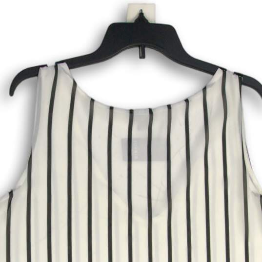 NWT Torrid Womens White Black Georgette Striped Double Layer Swing Tank Top 2P image number 4