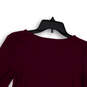NWT Womens Red 3/4 Bell Sleeve Round Neck Pullover Blouse Top Size S/P image number 4