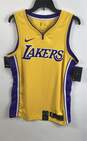 NWT Nike Mens Yellow Los Angeles Lakers Dri-Fit NBA Basketball Jersey Size M image number 1