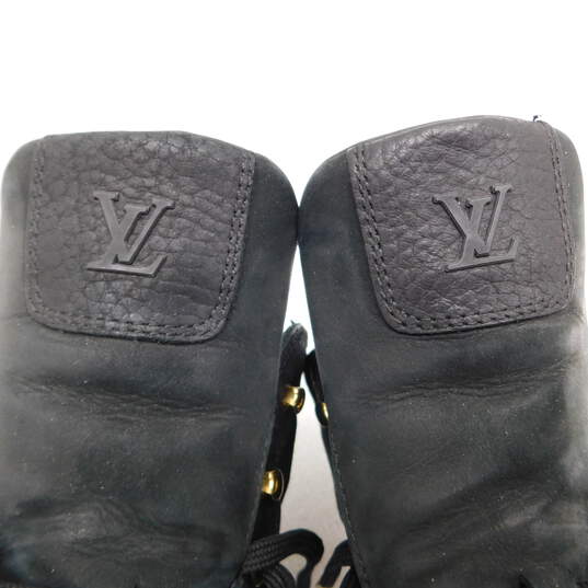 Louis Vuitton Black Leather and Embossed Monogram Suede Cliff Top