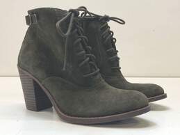 Lucky Brand Echoh Olive Green Suede Ankle Bootie Women's SZ 7.5M