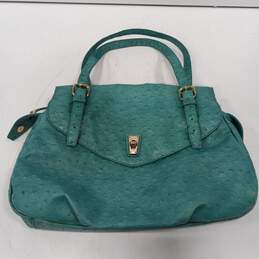 Women's Marc by Marc Jacobs Ozzie Aurora Green Ostrich Embossed Faux Leather Handbag