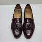 Salvatore Ferragamo Burgundy Leather Tassel Dress Shoes Size 11 image number 1