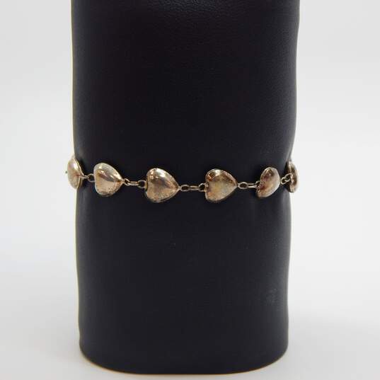 925 Pearl Earrings Pendant Necklace Pink & Purple CZ Ring & Heart Bracelet 19.2g image number 4