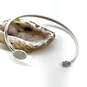 Designer Stella & Dot Silver-Tone Rhinestone Disc Cuff Bracelet w/ Box image number 1