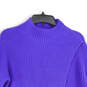 NWT Womens Purple Knitted Long Sleeve Mock Neck Pullover Sweater Size XS image number 3
