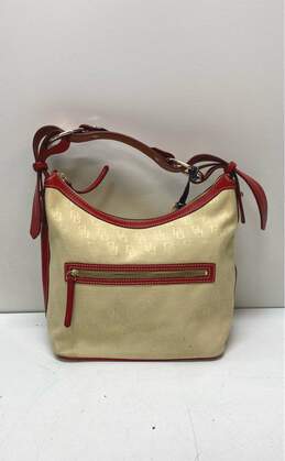 Dooney & Bourke EUC Medium Hobo Red Signature Canvas Shoulder Bag
