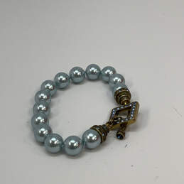 Designer Heidi Daus Gold-Tone Blue Crystal Faux Knotted Beaded Bracelet alternative image