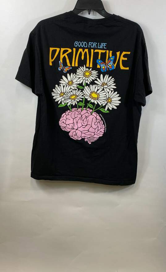 Primitive Womens Black Graphic Good For Life Short Sleeve T-Shirt Size Large image number 2