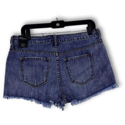 NWT Womens Blue Denim Medium Wash Pockets Raw Hem Cut-Off Shorts Size 30 alternative image