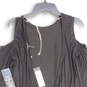 NWT Womens Black Cold Shoulder Sleeve Round Neck Mini Dress Size Medium image number 4