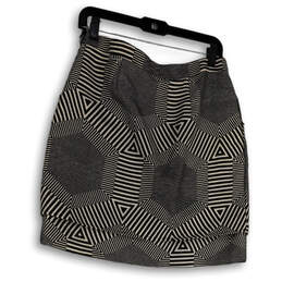 Womens Black White Geometric Side Zip Straight & Pencil Skirt Size MP alternative image