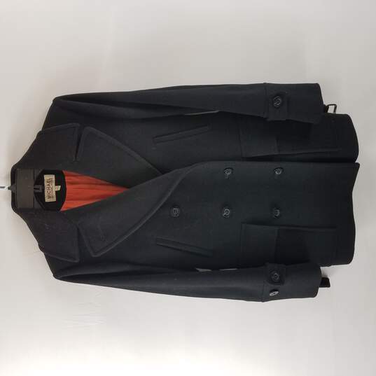 Buy the Michael Kors Women Black Wool Pea Coat 6 | GoodwillFinds