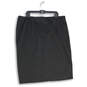 Womens Black Pleated Front Back Zip Straight And Pencil Skirt Size 18W image number 1