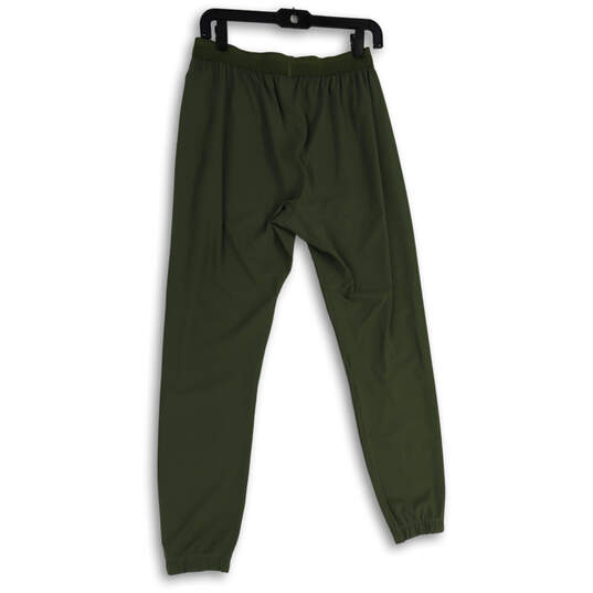 Womens Green Elastic Waist Pockets Tapered Leg Activewear Jogger Pants Sz M image number 1