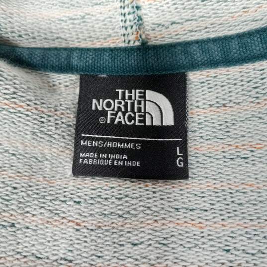 The North Face Men's Green & Orange Striped Full Zip  Hoodie Size L image number 4