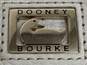 Dooney & Bourke Womens White Gold-Tone Letter Carrier Crossbody Handbag image number 6