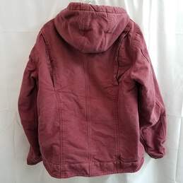 Burgundy/Red J141 CLY Sherpa Lined Carhartt Work Jacket Size M alternative image