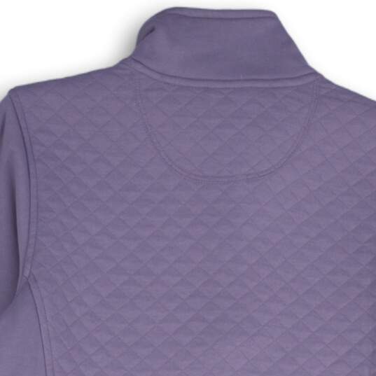 L.L. Bean Womens Lavender Long Sleeve Mock Neck Pullover Sweatshirt Size Small image number 4