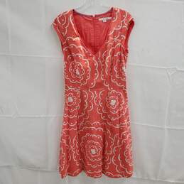Boden Coral V-Neck Cotton Dress Size 4R