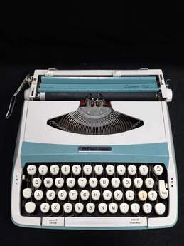 Vintage Smith Corona Blue/White Manual Typewriter in Case alternative image