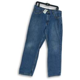 Carhartt Mens Blue Denim Medium Wash Relaxed Fit Straight Jeans Size 34X30
