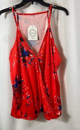 NWT Aokosor Womens Red Floral Adjustable Strap Pullover Tank Top Size X-Large