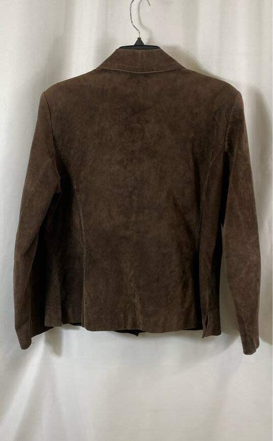 Pritti by Kristen Blake Womens Brown Leather Long Sleeve Collared Jacket Size PL image number 2