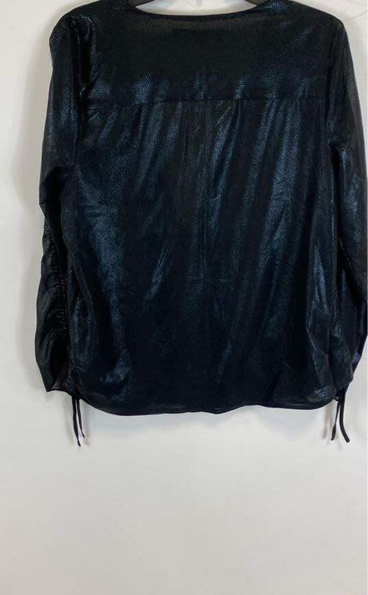 NWT Guess Womens Black Long Sleeve Surplice Neck Pullover Blouse Top Size Medium image number 2