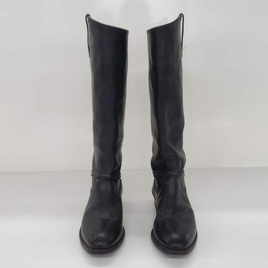 Frye Lindsay  Plate Boots in Black Leather Women's Boots Size 6B image number 4