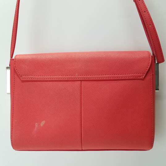 Calvin Klein Orange Leather Shoulder Crossbody Flap Bag image number 4