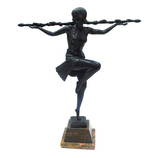 Pierre Le Faguays Dancer Of Thyrsus Bronze Art Deco Style Sculpture image number 1