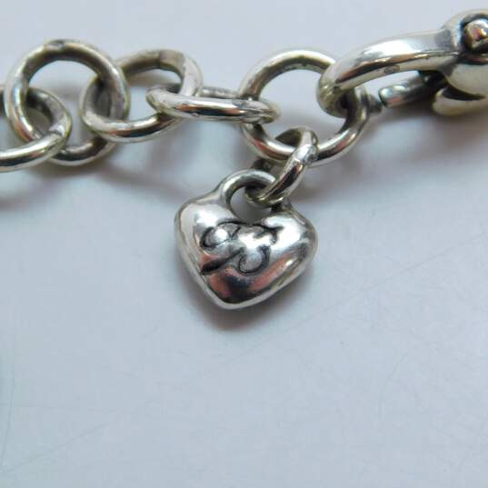Brighton Designer Scrolled Heart Pendant Necklace & Rhinestone Bangle Bracelet 53.2g image number 5