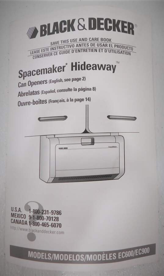  Black & Decker Spacemaker Electric Can Opener Under Cabinet  Knife Sharpener : Home & Kitchen