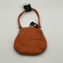 NWT Womens Orange Leather Inner Pockets Kiss Lock Fashionable Hobo Bag alternative image