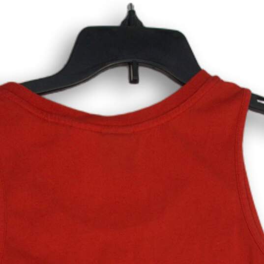Adidas Womens Red Crew Neck Sleeveless Activewear Cropped Tank Top Size Small image number 4
