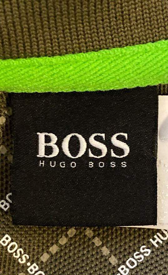 Hugo Boss Mens Olive Green Short Sleeve Collared Polo Shirt Size X-Large image number 4