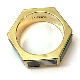 Designer J.Crew Gold-Tone Multicolor Stone Hexagonal Shape Band Ring alternative image