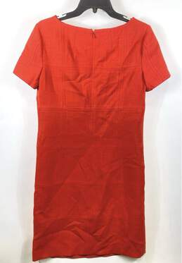 Tory Burch Womens Red Short Sleeve Round Neck Back Zip Shift Dress Size 4 alternative image