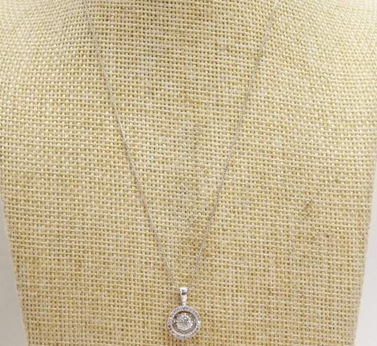 10K White Gold 0.23 CTTW Diamond Round Pendant Necklace 2.4g image number 2