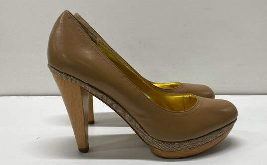 Charles David Tan Leather Platform Pump Heels Shoes Size 10 B image number 1
