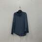 Womens Blue Mock Neck Drawstring Long Sleeve Pullover Sweatshirt Size XL image number 1