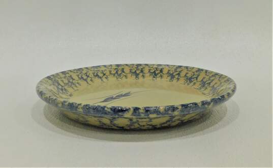 Robinson Ransbottom Pottery RRP Blue Wheat Spongeware 10" Dinner Plate image number 1