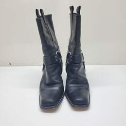 Michael Kors Black Leather Biker Block Heel Boots Women's 8.5 M alternative image