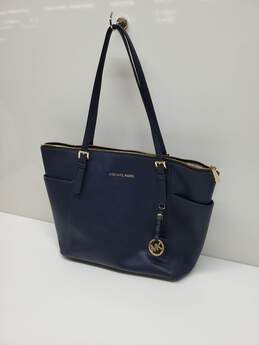 Michael Kors Jet Set Top Zip Large Tote Nave Leather