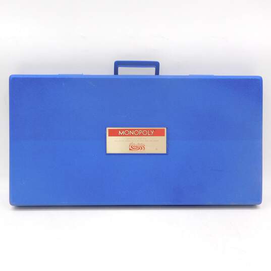Vintage 1961 MONOPOLY Game with Blue Hard Plastic Travel Case complete image number 2