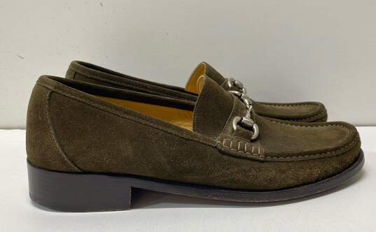 Cole Haan Olive Green Suede Buckle Loafers Shoes Men's Size 10.5 M image number 3